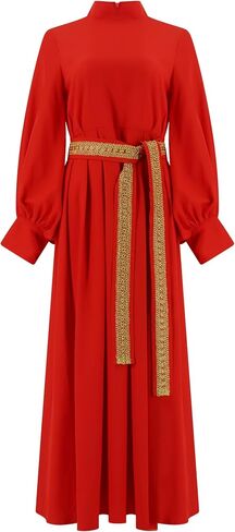Princess Bride Costume Buttercup Cosplay Red Dress Belt Headband Set Halloween Medieval Queen Costume Party Outfits in Kuwait