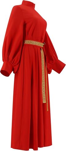 Princess Bride Costume Buttercup Cosplay Red Dress Belt Headband Set Halloween Medieval Queen Costume Party Outfits in Kuwait