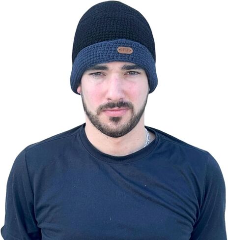 Briomhar Mens Beanie Winter Hat - Fleece Lined 100% Wool Beanie Hats for Men - Designed in Ireland in Saudi Arabia
