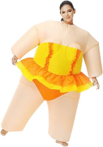 KOOY Inflatable Ballet Costume Adult, Hawaiian Themed Party Yellow Inflatable Costume For Adult Funny Costumes,Blow Up Costume, Beach Party Costume in Saudi Arabia