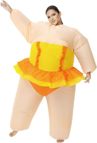KOOY Inflatable Ballet Costume Adult, Hawaiian Themed Party Yellow Inflatable Costume For Adult Funny Costumes,Blow Up Costume, Beach Party Costume in Saudi Arabia