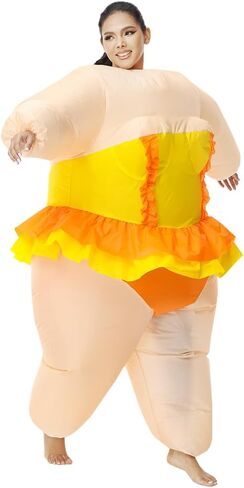 KOOY Inflatable Ballet Costume Adult, Hawaiian Themed Party Yellow Inflatable Costume For Adult Funny Costumes,Blow Up Costume, Beach Party Costume in Saudi Arabia