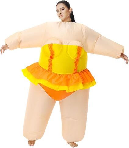 KOOY Inflatable Ballet Costume Adult, Hawaiian Themed Party Yellow Inflatable Costume For Adult Funny Costumes,Blow Up Costume, Beach Party Costume in Saudi Arabia