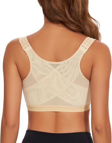 Front Closure Posture Corrector Bras for Women Full Coverage Wireless Minimizer Back Support Bra in Saudi Arabia