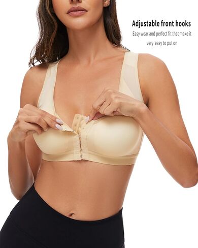 Front Closure Posture Corrector Bras for Women Full Coverage Wireless Minimizer Back Support Bra in Saudi Arabia