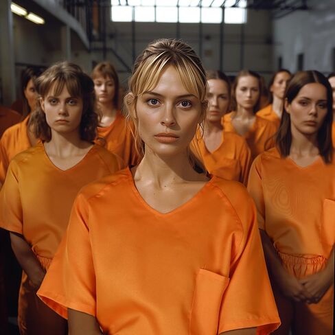JPXH Women's Prison Inmate Costume Set Orange Two-Piece Adult Halloween Criminal Outfit in Saudi Arabia
