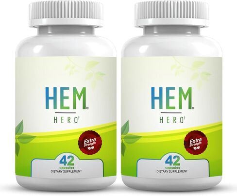 Hem Hero Extra Strength Hemorrhoid Treatment - Reduce Swelling, Soothe Itching & Irritation - 100% Natural - 42 Vegetarian Capsules in Saudi Arabia