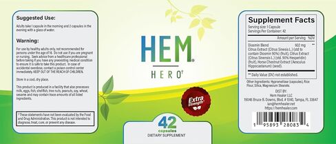 Hem Hero Extra Strength Hemorrhoid Treatment - Reduce Swelling, Soothe Itching & Irritation - 100% Natural - 42 Vegetarian Capsules in Saudi Arabia