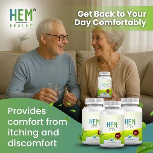 Hem Hero Extra Strength Hemorrhoid Treatment - Reduce Swelling, Soothe Itching & Irritation - 100% Natural - 42 Vegetarian Capsules in Saudi Arabia