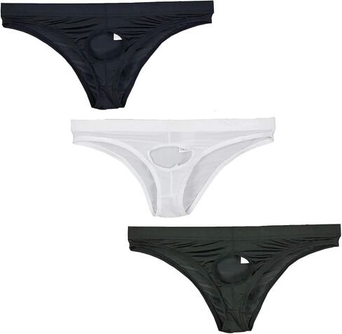 Men's Ice Silk Bikini Briefs JJ Open Front Panties Comfortable Underwear in Saudi Arabia