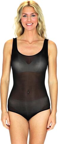 Mona's Choice Oil Shine Tank Top Sheer Bodysuit/Mens Bodysuit in Saudi Arabia