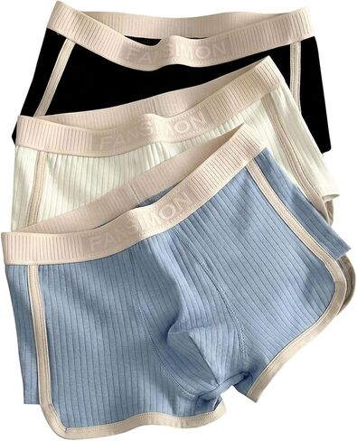 Evankin Men's Boxer Briefs 3 Pack, Ribbed Knit Quick Dry Trunks | Breathable underwear with elastic waistband, soft stretch fit, and everyday comfort for daily wear. in Kuwait