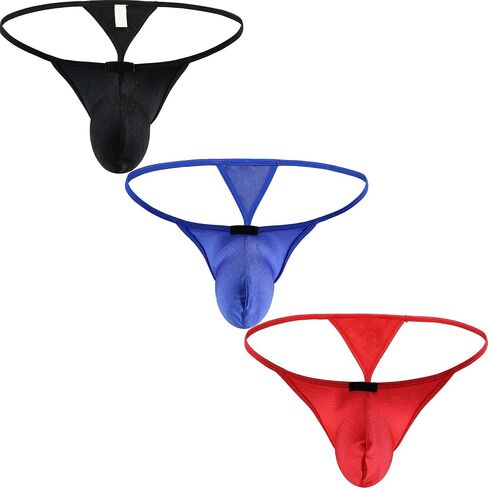 Men's 3 Pack Lift-up Pouch G-string Underwear Low Rise String Thong Sexy Y-back Underpanties for Men in Kuwait