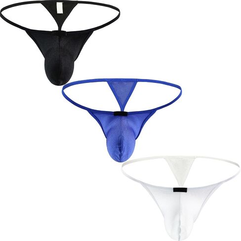Men's 3 Pack Lift-up Pouch G-string Underwear Low Rise String Thong Sexy Y-back Underpanties for Men in Kuwait