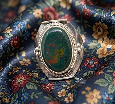 Bloodstone 925 Sterling Silver Handmade Stacking Ring Unique Stone Ring Christmas Gift Jewelry For Women in Kuwait