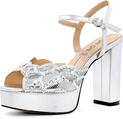 Platform Sandals Women High Heels Fish Mouth Open Toe Platform Heels Chunky Heel Ankle Strap Wedding Party Dress Shoes in Saudi Arabia