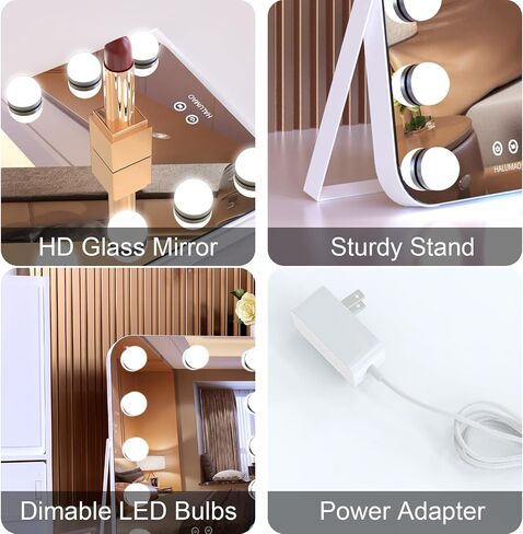 halumao 14.6" Vanity/Makeup Mirror with Lights, Hollywood Mirror with 11 Dimmable LED Bulbs,3 Color Modes,Touch Control in Saudi Arabia