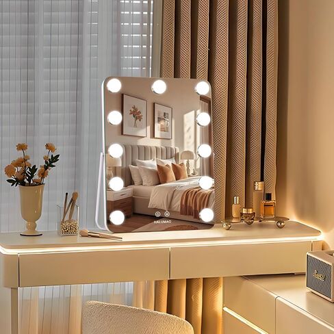 halumao 14.6" Vanity/Makeup Mirror with Lights, Hollywood Mirror with 11 Dimmable LED Bulbs,3 Color Modes,Touch Control in Saudi Arabia