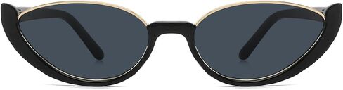 Hattie Small Cat Eye Sunglasses Half-frame Glasses For Driving Outdoor Fashion Wear Womens Gifts Narrow Shades Black in Saudi Arabia