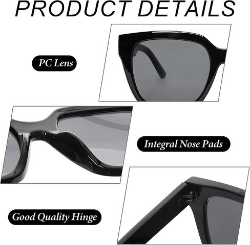 2Pcs Oversized Sunglasses for Women Vintage Big Large Square Wide Frame Shades Retro Sun Glasses Trendy UV Protection in Saudi Arabia
