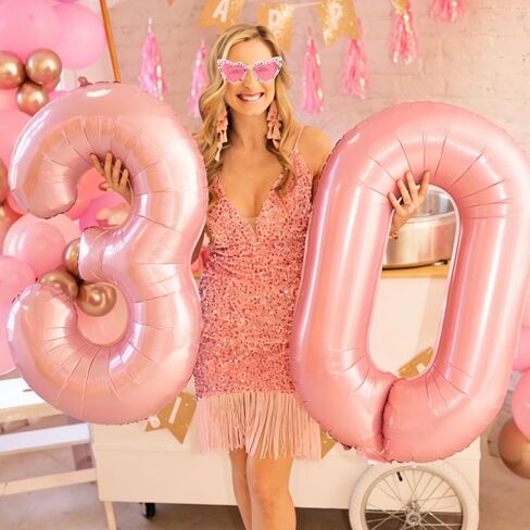 KICOSY 30th Birthday Sunglasses for Women, 30 Flirty and Thriving Heart Sunglasses, 30th Birthday Glasses, Pink Heart Shaped Sunglasses for 30th Birthday Party Decorations, Photo Booth Props in Saudi Arabia