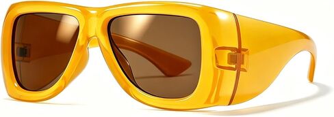 Fashion Oversized Sunglasses for Women Men 2026 Trendy Thick Frame Shield Shades in Saudi Arabia