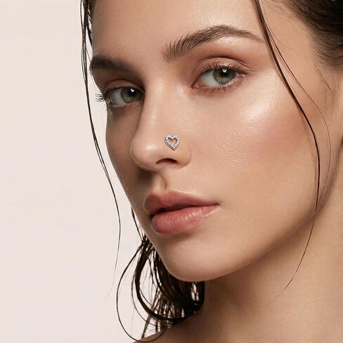 3PCS Ashley Piercing Lip Jewelry with Guide Pin, Heart Titanium 20g Flat Back Earrings, Internally Threaded Flat Back Earrings, for Ragus/Nose/Auricle/Lip/ear Cartilage Piercings in Saudi Arabia