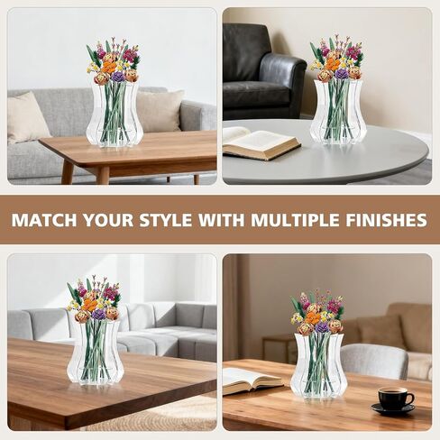 Vase for Lego Flowers Bouquet, for Mom, Acrylic Display Holder Compatible with Lego Botanical Collections Roses Sunflowers, for Lego Flower Building Set Lovers, Crystal Clear in Saudi Arabia