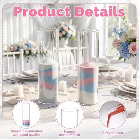 2 Pcs Sand Ceremony Kit Unity Glass Pouring Containers Sand Pouring Vases for Wedding Engagement Anniversary Memorial Bridal Party Supplies and Decor in Saudi Arabia