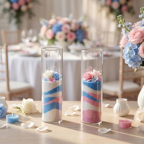 2 Pcs Sand Ceremony Kit Unity Glass Pouring Containers Sand Pouring Vases for Wedding Engagement Anniversary Memorial Bridal Party Supplies and Decor in Saudi Arabia