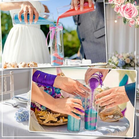 2 Pcs Sand Ceremony Kit Unity Glass Pouring Containers Sand Pouring Vases for Wedding Engagement Anniversary Memorial Bridal Party Supplies and Decor in Saudi Arabia