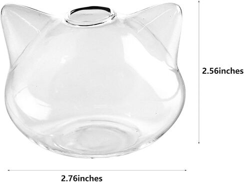 2.75 Inch Cat Ear Glass Vase 3D Contoured Design Desktop Flower Container Nordic Home Wedding Decor in Saudi Arabia
