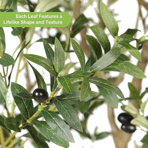 FEELEAD Faux Olive Tree 8ft, Tall Olive Trees Artificial Indoor with Natural Looking Trunk and Lifelike Fruits, Large Fake Olive Tree for Modern Home Office Decor in Saudi Arabia