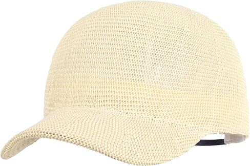 Unisex Adults Paper-Blended Fabric Woven Visor Sunhat Summer Baseball Cap in Saudi Arabia