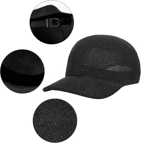 Unisex Adults Paper-Blended Fabric Woven Visor Sunhat Summer Baseball Cap in Saudi Arabia