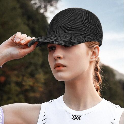Unisex Adults Paper-Blended Fabric Woven Visor Sunhat Summer Baseball Cap in Saudi Arabia
