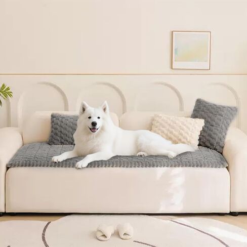 Couch Cover for Dogs Washable Non-Slip Fuzzy Dog Sofa Covers Pet Couch Covers for Sofa Couch Cushion Covers Sofa Slipcovers Couch Cover Protector Pets Mat Dog Bed Mats (Dark Gray, 27.6" x 70.9") in Saudi Arabia