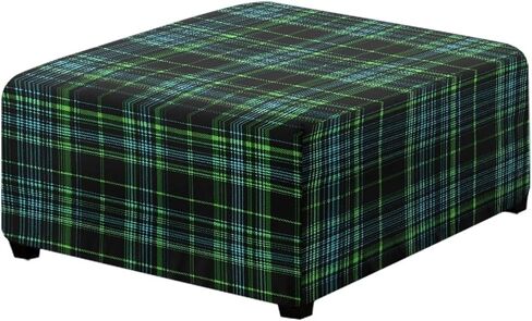 Brown Leopard Flower Print Ottoman Slipcover Square Machine Washable Stretch Storage Ottoman Covers Removable Footrest Stool Cover Protector for Dogs Pets, L in Saudi Arabia
