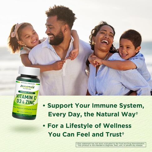 Immune Boost Complex – Vitamin C 900mg, D3 2,500 IU & Zinc 25mg for Immune System Support, 60 Veggie Caps | Innervis Nutrition in Saudi Arabia