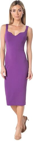 Dress the Population Womens Sloane Rounded V Neck Bodycon Midi, Dark Magenta, Small US in Kuwait