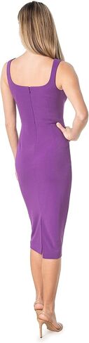 Dress the Population Womens Sloane Rounded V Neck Bodycon Midi, Dark Magenta, Small US in Kuwait