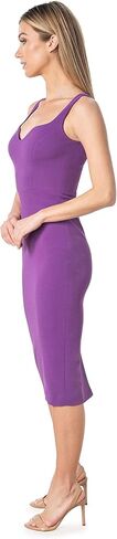 Dress the Population Womens Sloane Rounded V Neck Bodycon Midi, Dark Magenta, Small US in Kuwait