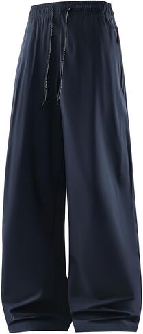 Women's Wide Leg Pants Casual Loose Fit Drawstring Elastic Waist Soft Breathable Fabric in Kuwait