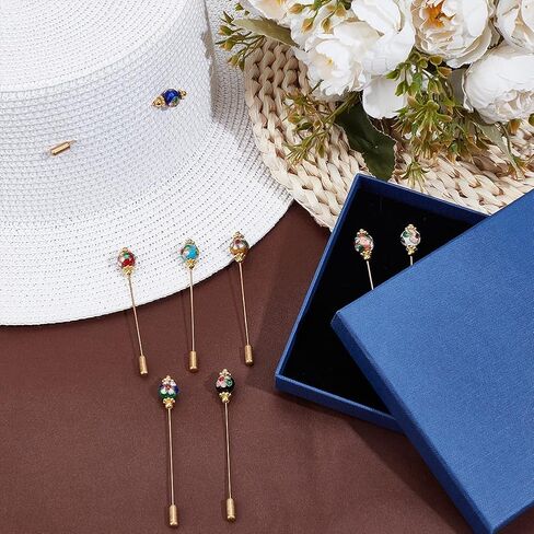 BENECREAT 8Pcs Hat Pin, Safety Pins Brooches Metal Brooch Pin Stick for Tie, Scarf, Western Cowboy Hats, Hair Accessories in Kuwait