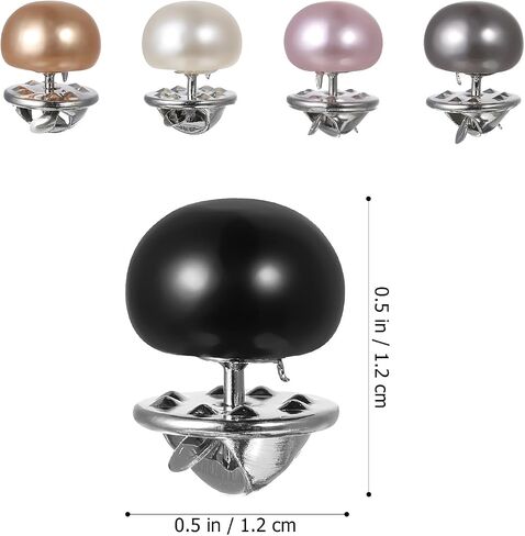 PATKAW 25PCS Pearl Buttons for Clothes, No Sew Brooch Pins Decorative Metal Safety Button Pin Removable Clips Secure Fasteners for Women Shirt Blouse Dress Sweater Wedding DIY Crafting Accessories in Kuwait