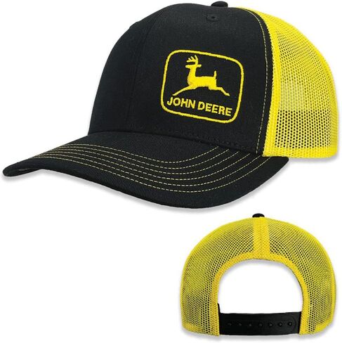 قبعة John Deere Black Moline 112 Fit Cap أصفر شبكي بشعار جانبي in Kuwait
