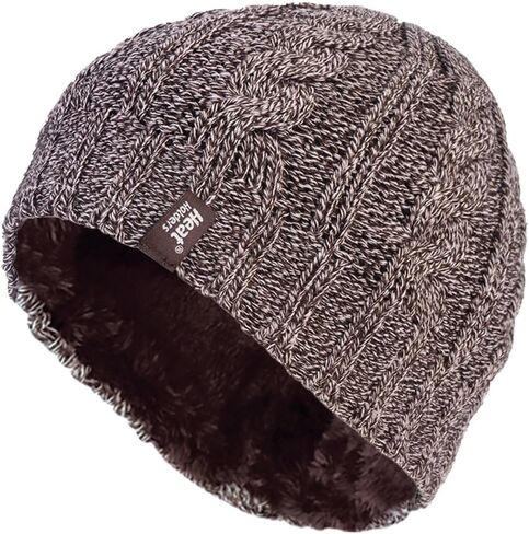 HEAT HOLDERS - Women's Thermal Fleece Cable Knit Winter Hat 3.4 Tog - One Size (Fawn) in Saudi Arabia