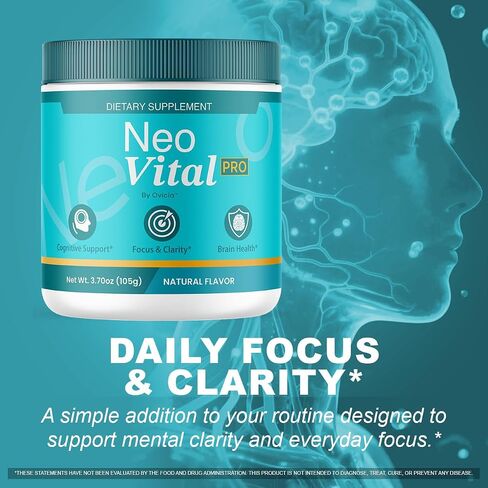 Neo Vital - Official NeoVital Powder Advanced Premium Formula with All Natural Ingredients Maximum Strength, Neo Vital Memory Powder for Brain Health Wellness, 60 Servings for 1 Month in Saudi Arabia