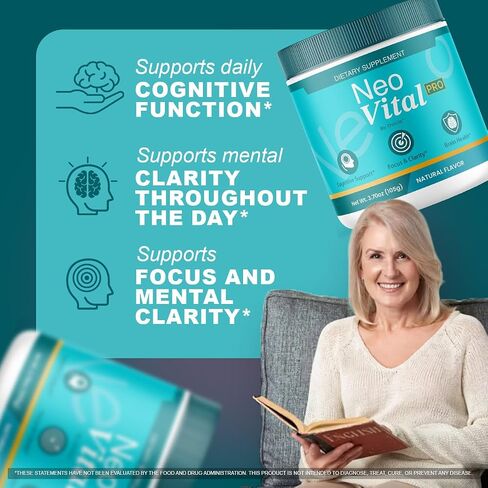 Neo Vital - Official NeoVital Powder Advanced Premium Formula with All Natural Ingredients Maximum Strength, Neo Vital Memory Powder for Brain Health Wellness, 60 Servings for 1 Month in Saudi Arabia