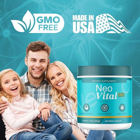 Neo Vital - Official NeoVital Powder Advanced Premium Formula with All Natural Ingredients Maximum Strength, Neo Vital Memory Powder for Brain Health Wellness, 60 Servings for 1 Month in Saudi Arabia